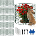10 Pack Plant Protectors from Animals, 12''x12'' Metal Plant Cages for Outdoor Plants, Garden Plant Protector with Stakes & Zip Ties, Keep Rabbits Squirrels Out, Plant Cage for Flowers Vegetables