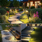 Ahaorigin 6 Pack Solar Pathway Lights Outdoor, 12 Brighter LED Solar Lights Outdoor Waterproof, Up to 12 Hrs Modern Path Light for Yard Garden Walkway Driveway Lawn