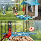 Bird Feeder with Camera for Outdoor, INKCKU 2K Solar Powered Bird Watching Camera, AI Identify Birds Species, Auto Capture Videos, Instant Arrival Alerts, Garden Decor, Gift for Mom Dad, Blue