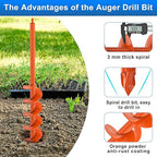 Upgraded Auger Drill Bit for Planting 4'' X 32'' Garden Drill Augers for Digging Holes Post Hole Auger for Bulbs, Flower, Fence Posts Earth Auger Bit for Cordless and Corded Drill - Fit 3/8" Hex Drive