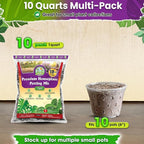 DUSPRO 10Pcs 1QT Pre-Mixed House Plant Potting Mix 7in1 with Potting Soil Indoor Plants,Tropical Indoor Potting Soil with Pine Bark,Pumice,Coco Coir, Perlite, Worm Castings, Gypsum, Peat Moss