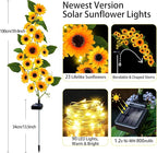 Solar Sunflower Lights Outdoor, 4 Pack with 92 Lifelike Petals, Waterproof 360 Bright LED Fall Decor for Garden, Patio, Flowerbed, Yard - Gift for Mom