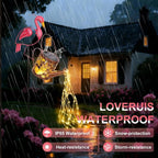 LOVERUIS Garden Statues with Solar Watering Can Lights, Cute Outdoor Garden Decor for Patio Yard Lawn Ornaments, Unique Gift for Women Mom Grandma (Flamingo)