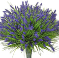 Artificial Plants Outdoor, 24PCS Lavender Artificial Flowers, UV Resistant Fake Flowers, Faux Flowers for Outdoor Planters for Home Garden Outside Porch Decor