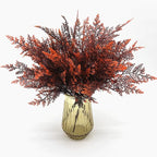 Artificial Ferns Plants, Fake Plastic Plant Faux Fern Leaves Shrubs Stems Realistic Boston Grass Decor for Outdoor Indoor Home Garden Party Office Wedding Christmas Decoration DIY Foliage Red 4 Pack