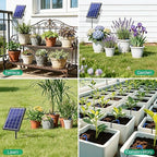 NFESOLAR 4W Solar Automatic Drip Irrigation Kit with LCD Timer, Customizable Watering Duration 1–30min & Interval 3h–7d, Anti-Siphoning Device for Potted Plants, Balcony, Garden, Patio, Vacation