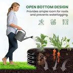 2 in 1 Galvanized Raised Garden Bed with 71" H Arch Trellis for Climbing Plants, Outdoor Gardening Planter Box with Climbing Net for Flowers Vegetables Fruits Herbs, Black