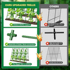 71" x 51" Cucumber Trellis for Raised Bed, A-Frame Garden Trellis for Climbing Plants Outdoor, Rust-Proof Metal Support for Tomato, Peas, Beans, Zucchini & Vines, with Netting & Clips