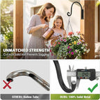 Lifyzoon Heavy Duty Plant Hanger Bracket (8"/Black) -2 Packs, 35lbs Weight Capacity - Outdoor Hand-Forged Hanging Plant Bracket Durable and Stable Bird Feeder Hanger