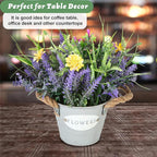 Fake Plants Purple Lavender Flowers in Pot 10" Tall Faux Artificial Potted Plant Greenery for Home Kitchen Patio Coffee Table Farmhouse Aesthetic Bedroom Bathroom Decor