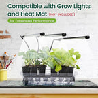 SOLIGT Self Watering Seed Starter Trays with Humidity Domes, Extra Thick Plastic Seed Starter kit for Seed Starting, Plant Germination & Seedling Growing, 3 Pack 72 Cells