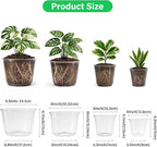 Bluepro 16 Pack 10/8/6/5 Inch Reinforced Large Clear Nursery Pots with Drainage Holes, Transparent Variety Pack Plastic Plant Pot for Vegetable Propagation, Root Cutting, Seed Starting