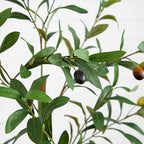 Nearly Natural Olive Tree - 3FT Tall Silk Faux Olive Tree for Home and Office Decor, Realistic Branches and Lifelike Fruits, Natural Wood Trunk, Potted