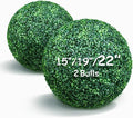 22 Inch 2 Packs Artificial Boxwood Balls Topiary Balls, 4 Layers of UV-Resistant Greenery Balls Indoor Outdoor Garden, Backyard, Patio, Front Door – Assembly Required