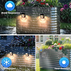 Energetic Solar Powered Garden Lights with Dusk to Dawn Sensors, Magnetic Solar Lights Outdoor, Waterproof, 3000K Warm White, LED Fence Lighting for Planter Raised Beds, FCC, Black, 3 Pack
