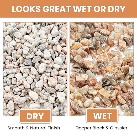 3/8 Inch Decorative Pebbles, Natural River Rocks for Indoor Plants, Succulents, Planters, Vases, Fish Tank Décor & Landscaping, Blush Pink, 3LB