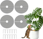 4 Pcs 11.8 Inch Plant Pot Grids, Indoor Plant Pot Soil Guard for Outdoor Garden Plant Protection, Cuttable Plant Pot Soil Covers Protectors from Animals