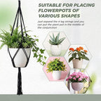 EBOOT 3 Pack 33 41 48 Inch Large Macrame Plant Hanger Rope to Hang Flower Pot Plant Holder for Indoor Outdoor Decorations, 4 Legs (Black)