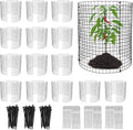 15 Pack Round Plant Protector from Animals, 12'' x 12'' Metal Plant Cages，45Pcs Metal Mesh to Keep Animals Out, Garden Protection Bunny Barricades, Wire Plant Protectors for Rabbits Chicken Duck