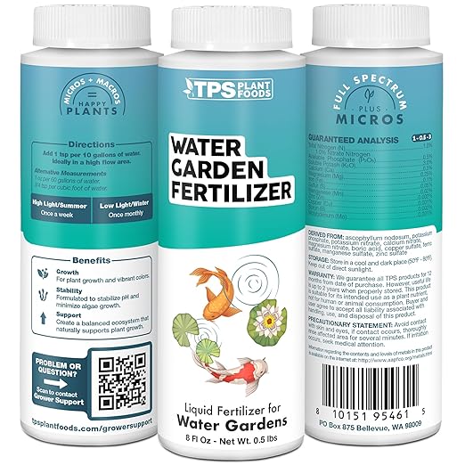 Water Garden Fertilizer – Liquid Plant Food for Pond-Safe Feeding, Lush Growth & Strong Roots, 8 oz