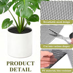 Supkiir 10 Pcs Plant Pot Grid Soil Protector Covers, 12 Inch Plant Pot Cover with 30 Metal Stakes, Black Thickened Cut-able Flower Soil Cover to Protect Soil from Animals for Indoor Outdoor Plants