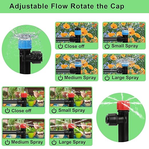 Drip Irrigation System Kit – 2026 New Quick-Connect Garden Watering System with 46FT 1/2'' Tubing Automatic Watering & Misting System for Greenhouses,Yards,Lawns,Gardens, Raised Beds