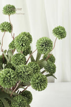 Floroom 5pcs Olive Green Faux Silk Mums Artificial Flowers, Bulk Fake Small Mini Chrysanthemums with Stems for DIY Wedding Centerpieces Floral Arrangements Vase Fillers Home Decorations