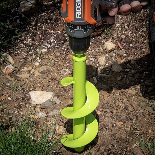 XtremepowerUS 3.5” x 8.5" inch Auger Drill Bit Garden Plant Flower Bulb Auger Earth Fence Dirt Hole Digger Bedding Plant Auger for 3/8” Hex Drive Drill