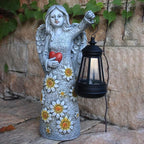 Solar Garden Angel Statues,Outdoor Angel Figurines Lights Waterproof Statue Decor Lanterns for Yard Patio Porch Decoration Gift for Mom Grandma (Minimalist)