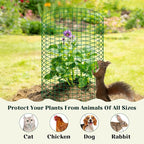 succulentlovers 10 Sets 20"x 12" Wire Plant Protector from Animals, Plant Protector Cages with Zip Ties & Stakes, Garden Plant Protectors Chicken Wire Plant Covers for Flower and Vegetables Protection