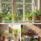 230 Pcs DIY Crystal Suncatcher Kit Lotus Style Sun Catchers Making Supplies Kit with 3 Size Tall Trellis for Potted Plants Indoor Plant Stake Suncatcher Decoration for Office Home