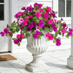 INXUGAO Artificial Fake Flowers for Outdoors Spring Decoration 2 Bundles Faux Flowers Plants for Outdoor Planters UV Resistant Silk Realistic Flowers for Outside Home Garden Front Porch Patio Décor