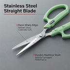 Saboten Stainless Steel Straight Blade Trimming Scissors Green PT-12 160mm Precision Gardening Bonsai and Floral Shears Made in Japan