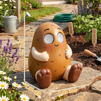 Solar Garden Statue,Cute Outdoor Statue with LED Light, Outdoor Decor for Patio,Balcony,Yard,Lawn Ornament,Birthday Gifts for Mom Grandma (Patato)