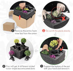Zerzsy 4 Pack Cute Small Fake Plants with Creative Human Shaped Pots, Fake Plants Artificial Greenery Potted for Home Decor Indoor Shelf Desk Tabletop (Black)