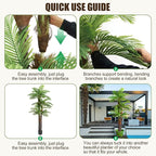 8.5ft Tall Artificial Palm Tree for Outdoors - Triple Phoenix Palm, UV Resistant, Large Fake Silk Palm Tree - Perfect for Patio, Poolside, Home Indoor Aesthetic Decor
