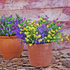 24 Bundles Artificial Fake Flowers Outdoor, UV Resistant No Fade Boxwood Faux Plastic Shrubs Greenery Plants for Garden Patio Porch Window Box Home Indoor Wedding Farmhouse Hanging Planter Décor