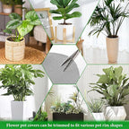 10Pcs 15.7 Inch Plant Pot Grids with 20 U-Shaped Nails, Cuttable Soil Cover Protector Cats, Animals Digging Stopper, Indoor Plant Pot Soil Guard for Outdoor Garden Balcony