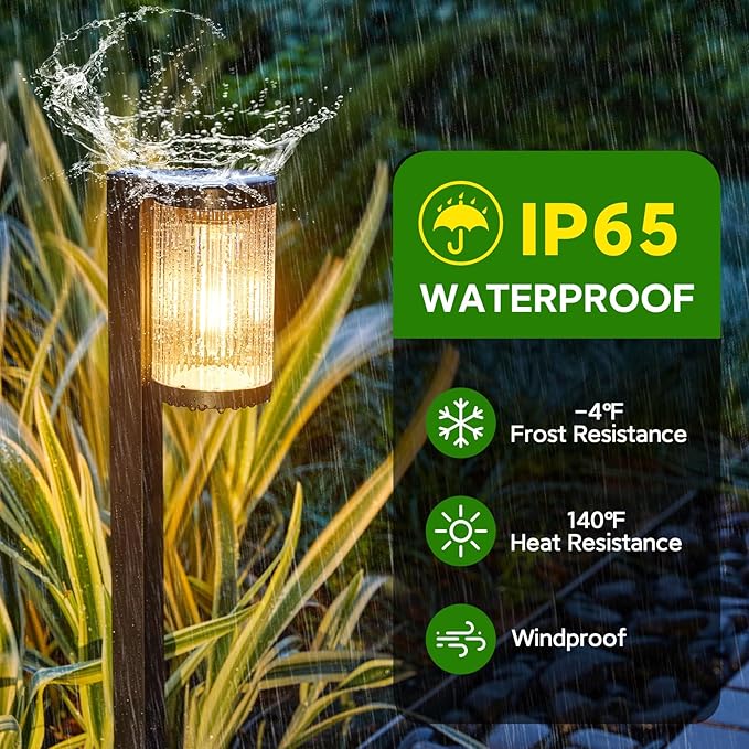 ELECLINK Solar Pathway Lights Outdoor, 2 Pack Upgraded Outdoor Solar Lights for Outside Super Bright Up to 12Hrs, IP65 Waterproof Solar Garden Lights for Yard Path Walkway Decor Landscape Lighting