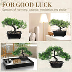 Jexine 4 Pack Artificial Bonsai Tree, Indoor Small Fake Plants in Pots for Home Table Office Desk Bathroom Shelf Bookshelf Bedroom Living Room Farmhouse Decorations