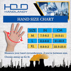 HANDLANDY Men Leather Gardening Gloves, Utility Work Gloves for Mechanics, Construction, Driver