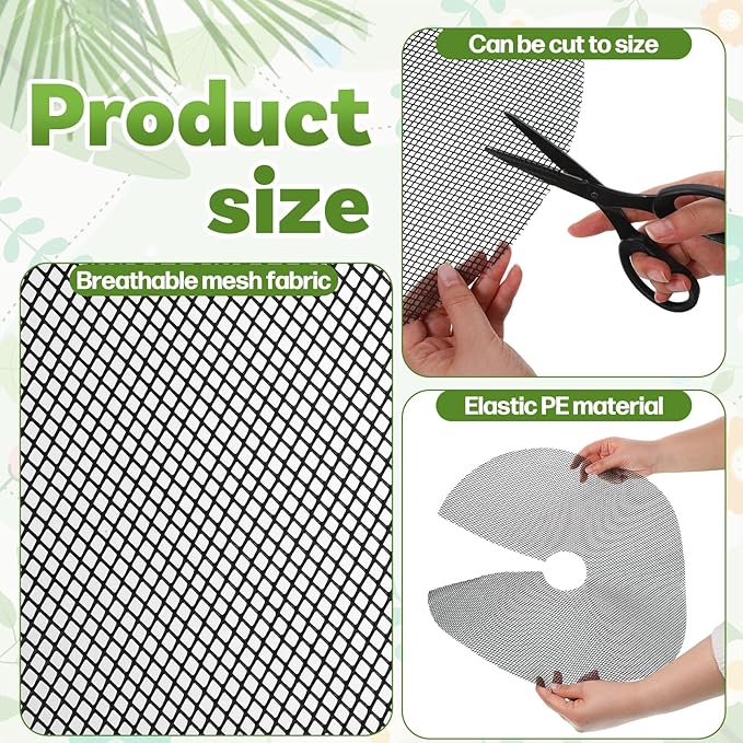 6 Pcs Plant Pot Covers, 15.7 Inch Cuttable Plant Pot Soil Covers Plant-Pot Grids, Indoor Plant-Pot Soil Guard Protector from Animals for Indoor and Outdoor Plants