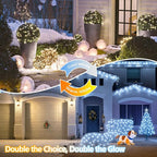 Warm White and Cool White Color Changing Solar String Lights for Outside, 2 Pack 400LED Solar Fairy Lights Outdoor Waterproof, Copper Wire with 8 Modes Solar Twinkle Lights for Tree Garden Party