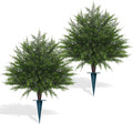 23" Artificial Cedar Topiary Ball Trees with Spike, Set of 2 UV Resistant Fake Evergreen Bushes Shrubs Trees, Realistic Faux Cypress Plants for Outdoor Indoor