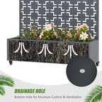 Casaphoria Metal Raised Garden Bed with Trellis and Wheels, 72"x47"x16" Arched Planter Box for Climbing Plants, Vegetables & Vines, Features Drainage Holes and Privacy Screen, Grey-Square