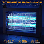 Solar Bug Zapper Outdoor, 4500V Solar Mosquito Zapper for Outdoor & Indoor, 1/2 Acre Coverage Cordless Rechargeable Electric Fly Zapper, IPX5 Waterproof Mosquito Traps for Backyard, Patio, Camping