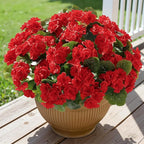 Alupssuc 8Pcs Artificial Geranium Flowers for Outdoors Decoration Silk Floral, UV Resistant Fake Plants, Faux Flower for Porch Garden Table Centerpieces Home Indoor Outside Spring Decor(8, Red)
