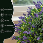 Lavender Boxwood Ball Tree, UV Resistant, Simulated Green Bush, Artificial Lavender Tree Outdoor Set of 2 (24.5Inch) with Ground Plugs Fake for Indoor Outdoor Front Porch Gardens