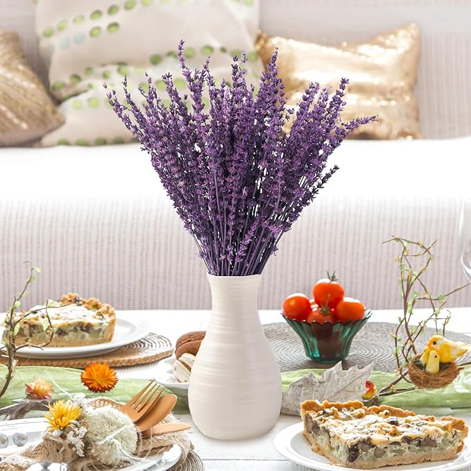 4 Packs Dried Preserved Lavender Flowers Bundle, Natural Purple Dried Lavender Bouquet 15''-17" for Crafts Shower Weeding Home Vase Decor, Aromatherapy, Fragrance, Dry Live Plants (Purple-4.23oz)