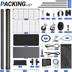 Barrina LH750 Pegboard Indoor Greenhouse with Grow Light, Plant Cabinet with 4PCS 5000K Full Spectrum Grow Lamps, 3 Adjustable Pegboards, 2 Racks, Wheel, for Foliage Plant, Seedling, 29.5x13.8x67.9IN
